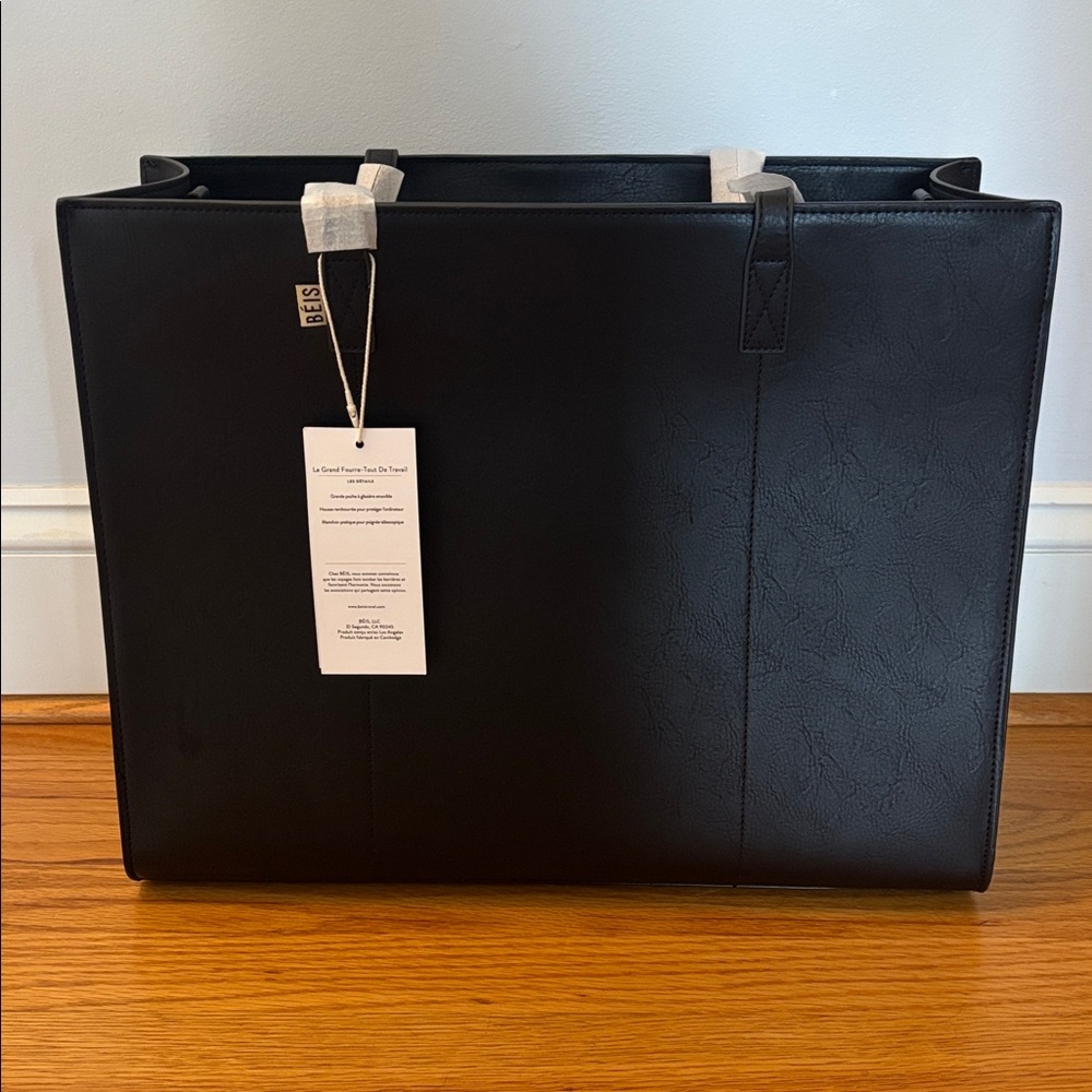 BEIS NEW Large Black Work Tote